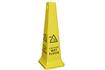 Tall caution sign printed all 4 sides