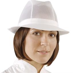White trilby hat medium