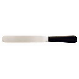 Palette knife with a straight flexible 8" stainless steel blade with a plastic handle