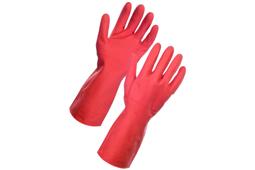 Shield household rubber gloves red small