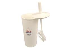 Lucy white toilet brush and holder enclosed