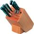 9 hole Vogue wooden knife block (sold empty)