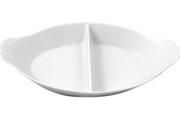Olympia divided oval eared dish