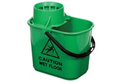 Professional mop bucket with high profile wringer 15L green