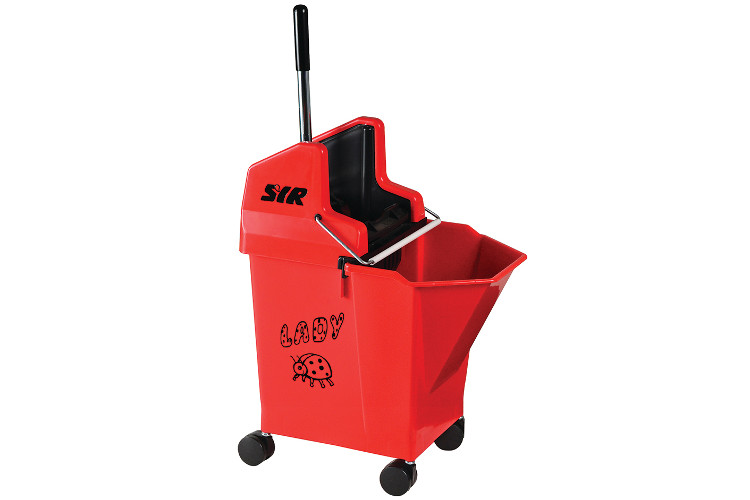 Ladybug mopping combo bucket complete with 2" castors red 9L