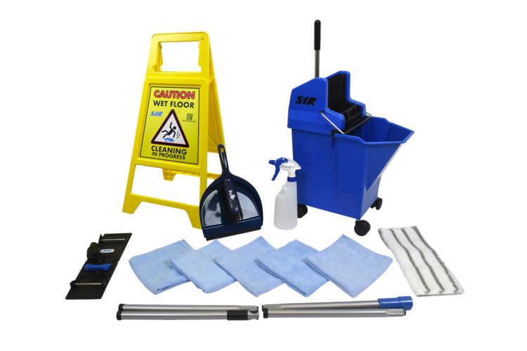 SYR flat mop starter kit blue