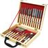 22 piece garnishing set with a great range of carving tools, knives and decorators presented in a wo