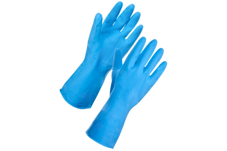 Household rubber gloves blue medium