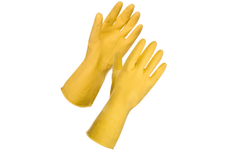 Household rubber gloves yellow medium