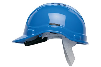 01 Vented safety helmet blue