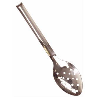 Vogue perforated spoon with hook stainless steel 12" long