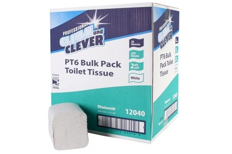 Bulk pack toilet tissue 2 ply