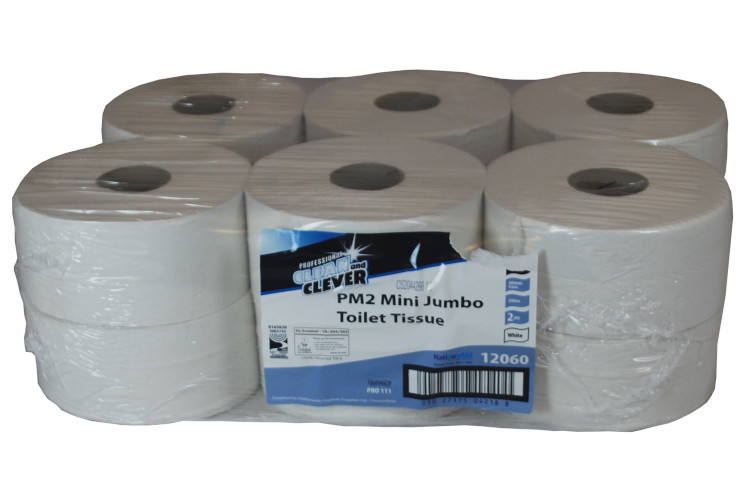 Clean and clever mini jumbo toilet roll 2.25" core