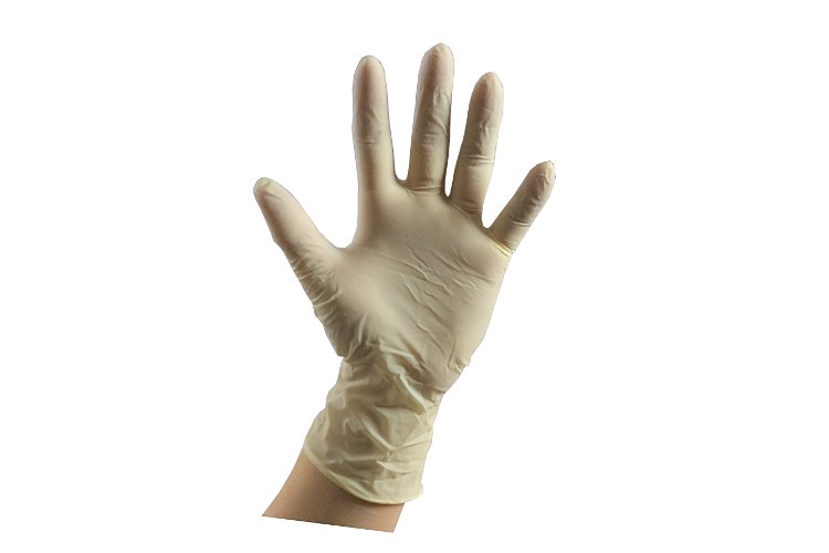 01 Powder free latex gloves large