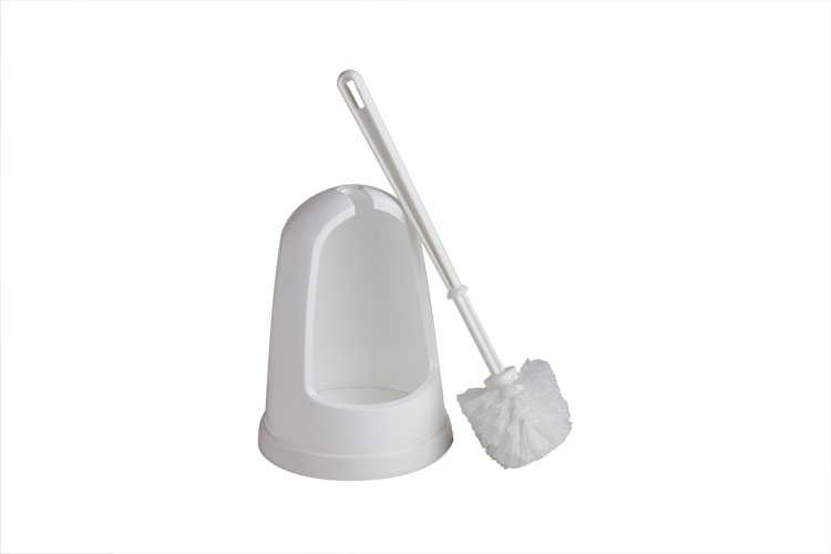 Open face toilet brush holder and brush (shown seperately)
