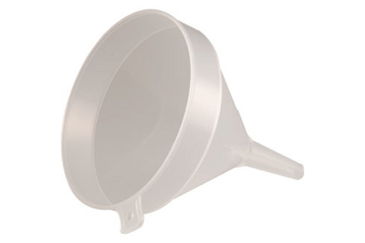 Plastic funnel 18cm diameter.
