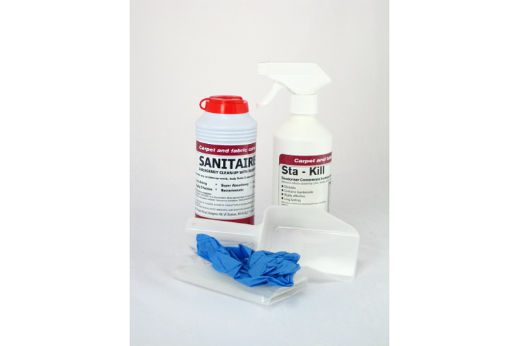Sanitiaire clean up spill kit.