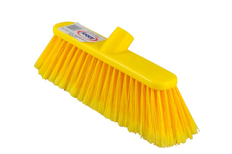 01 Deluxe broom head soft bristle yellow 12" (30cm).