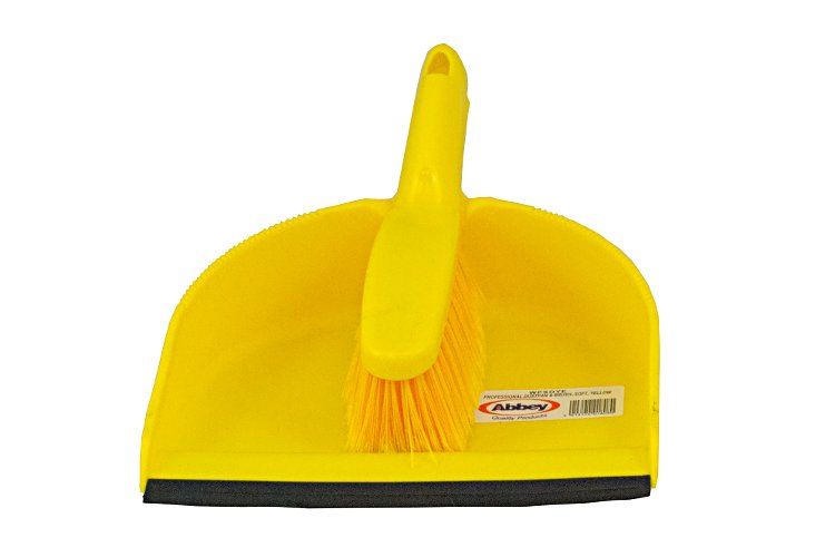 01 Dustpan and brush set soft bristle yellow - down