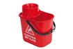 Professional mop bucket with high profile wringer 15L red