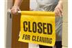 SYR hanging door fitting sign 'closed for cleaning'