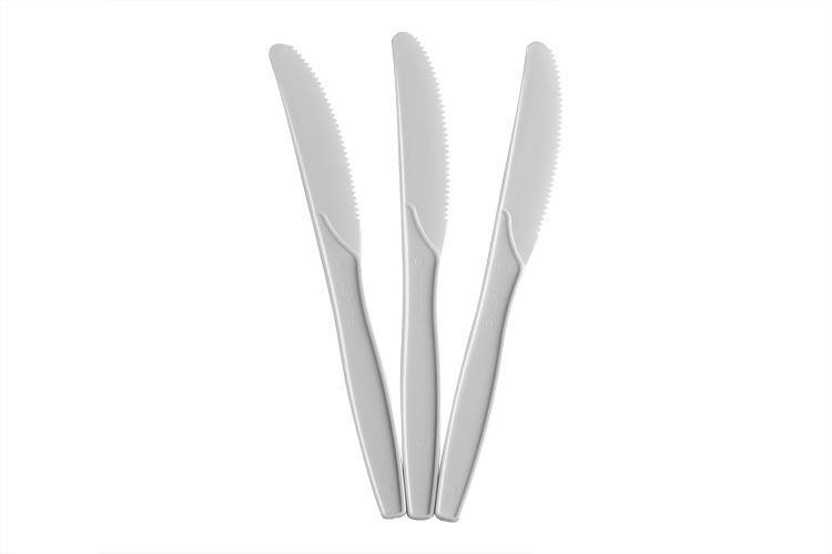 01 Plastic knife white (10 x 100) - each