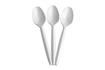 01 Plastic dessert spoon white (10 X 100) - each